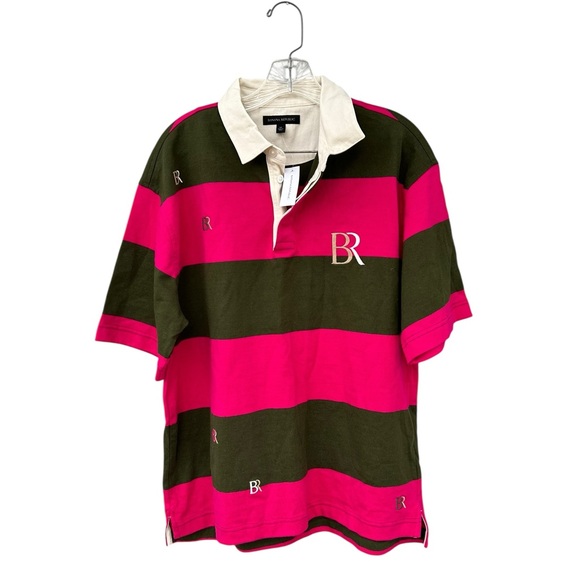 NWT Banana Republic Striped LOGO RUGBY SHIRT - Size Medium - 100% Cotton - Picture 3 of 10
